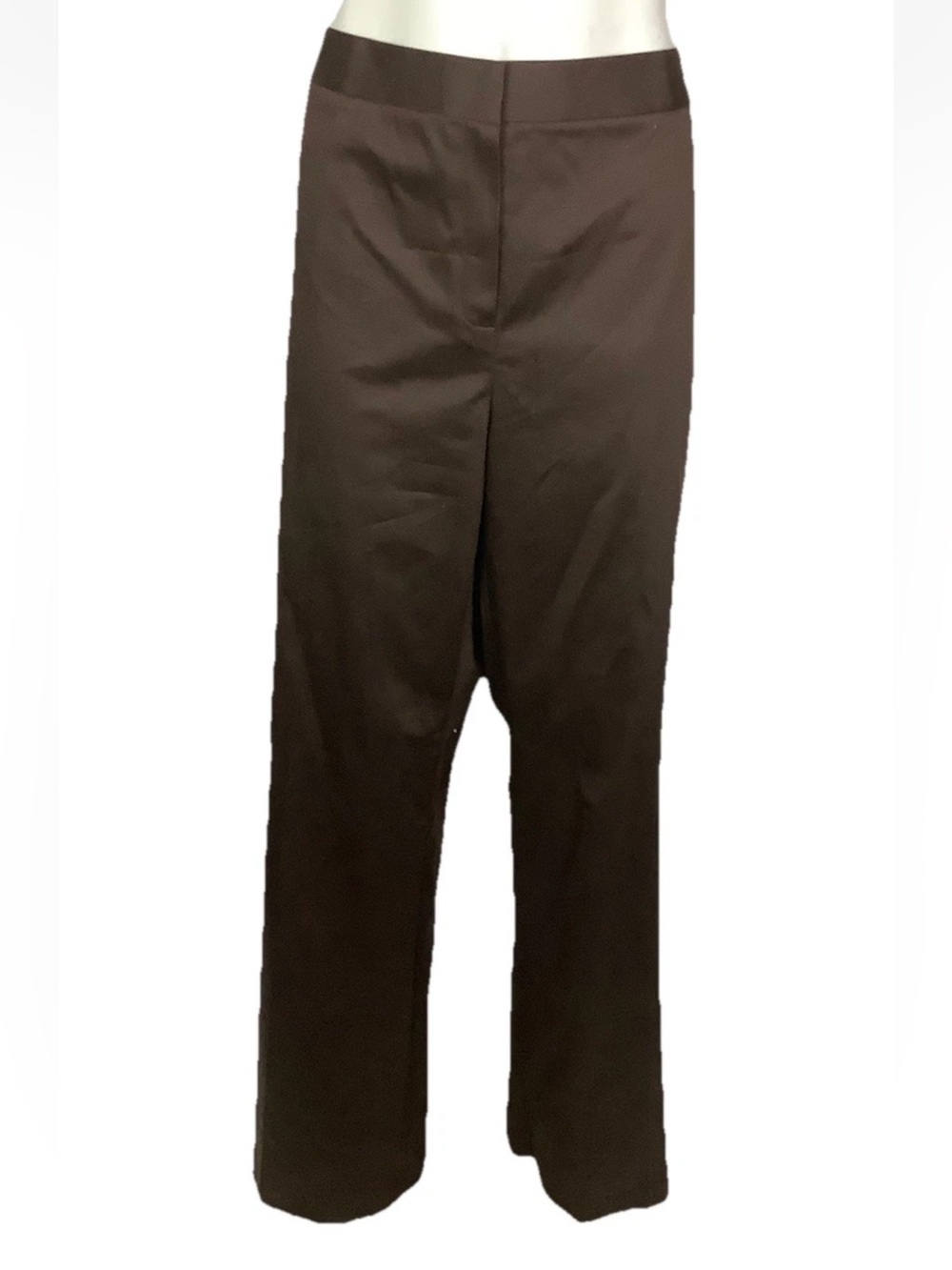 NWT Lafayette 148 Sz 18 Wide Leg Classic Business Office Trousers Espresso